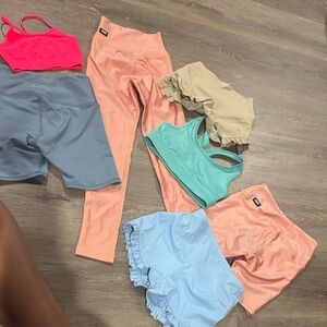 Three Tiger Friday bottoms w Vibrant Kids Activewear Set with Coral and Aqua